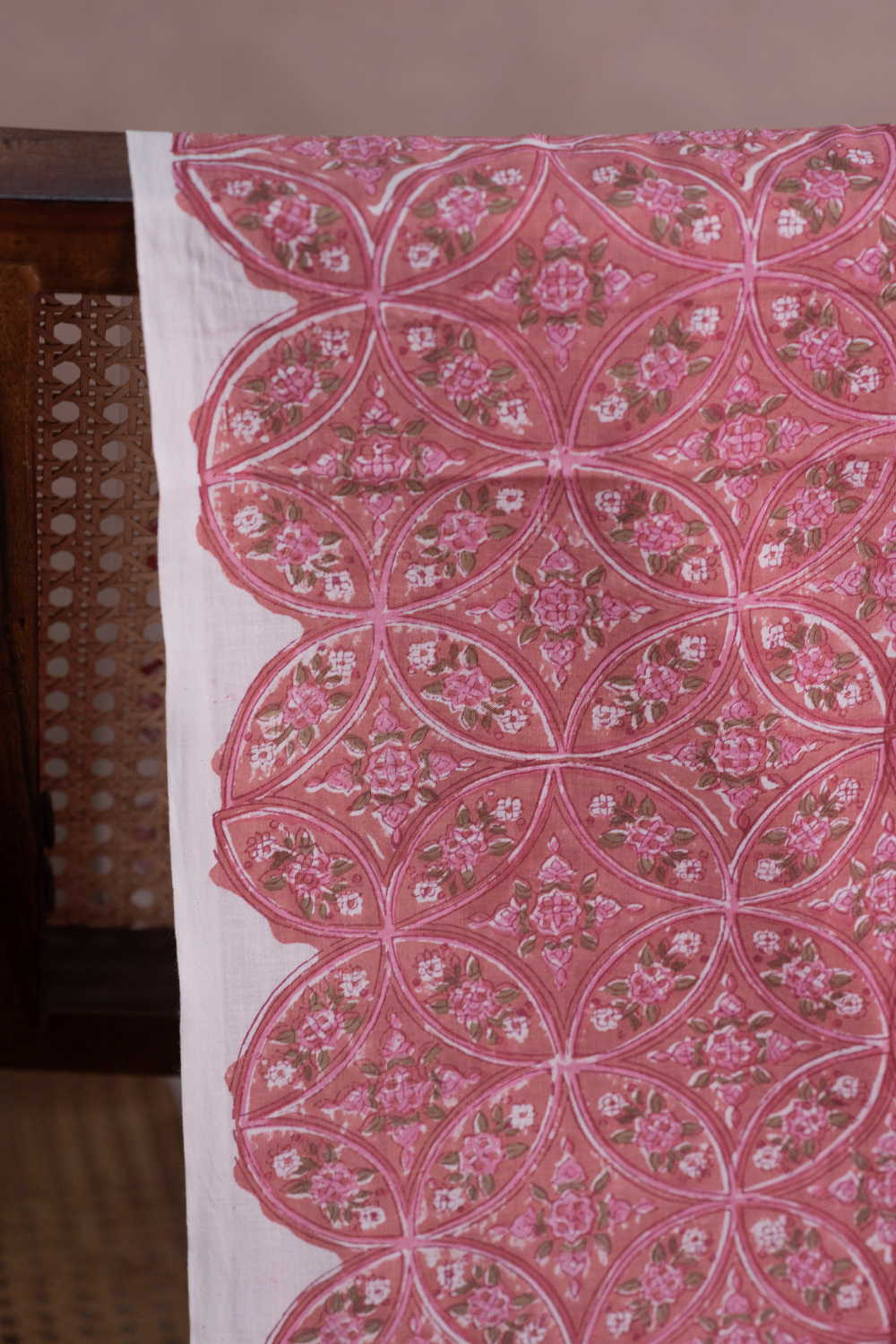 Blossom Net Pattern Sanganeri Cotton Fabric - Image 2