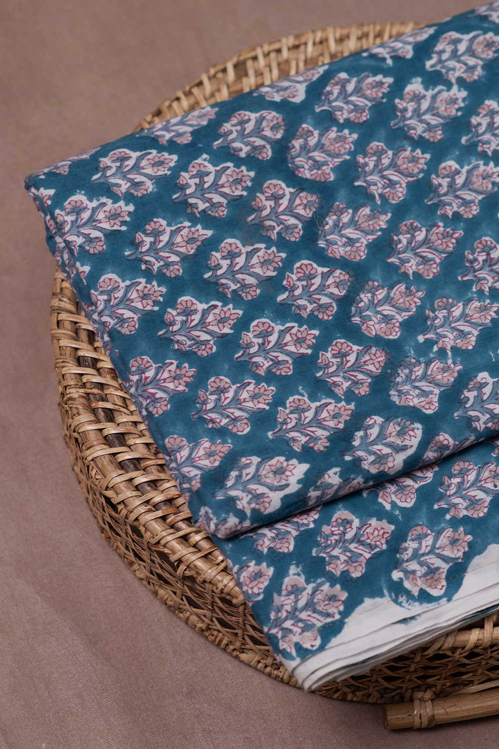 Classic Flower Butta Sanganeri Cotton Fabric - Image 2
