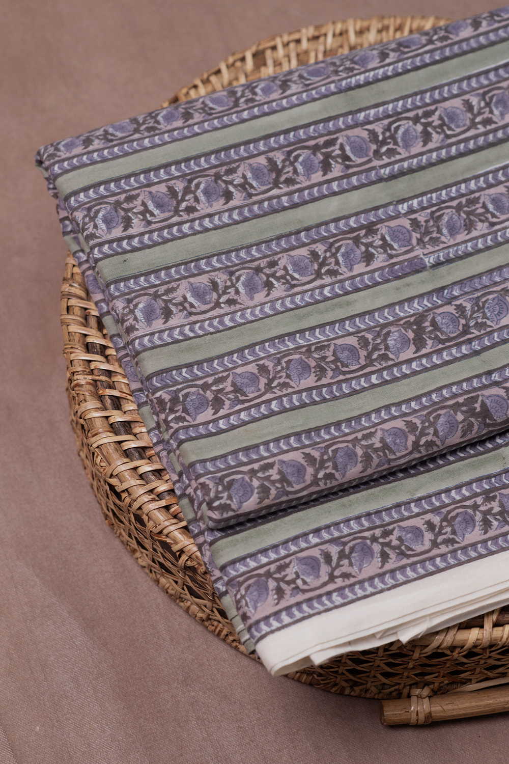 Running Floral - Green Sanganeri Cotton Fabric