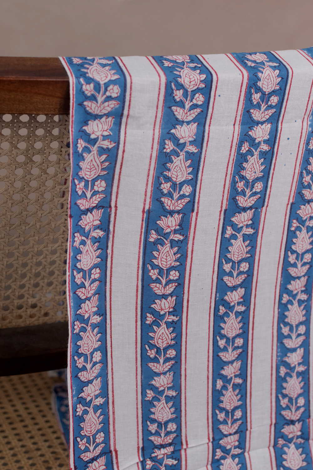 Heritage Floral Border Sanganeri Cotton Fabric - Image 2
