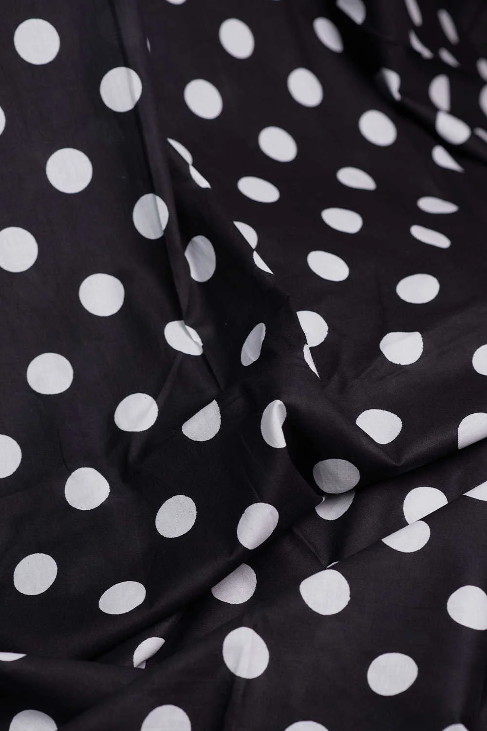 Vintage Cream Polka Sanganeri Cotton Fabric - Image 2