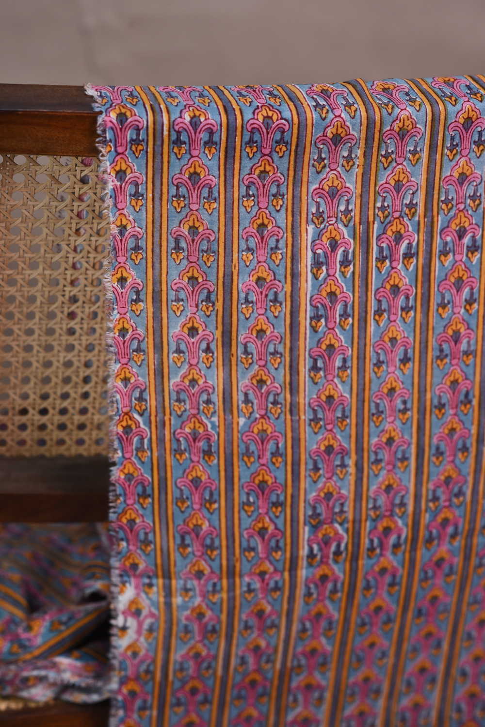 Running Floral Sanganeri Cotton Fabric - Image 2