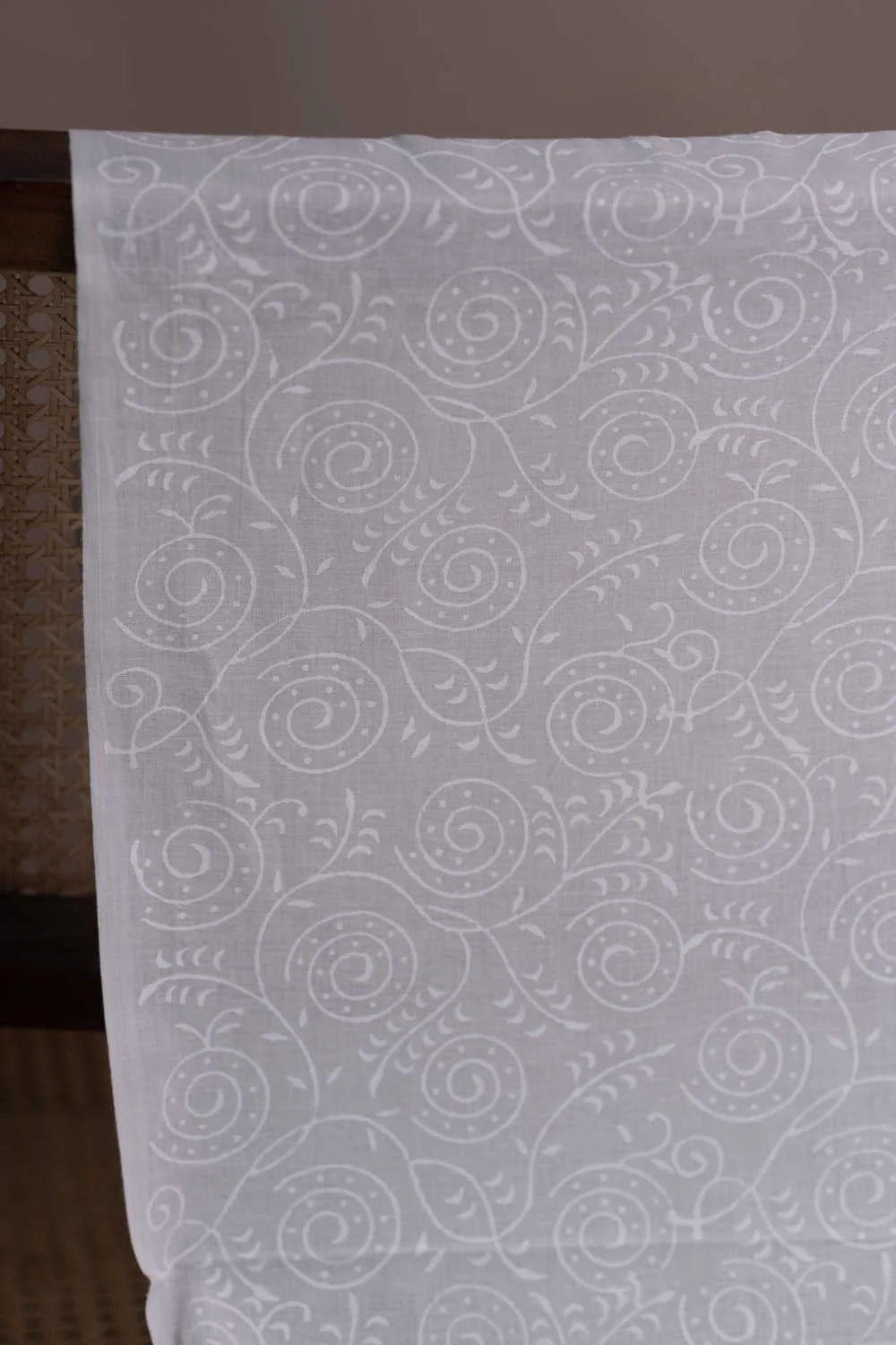 Cluster Floral on Cream Sanganeri Cotton Fabric