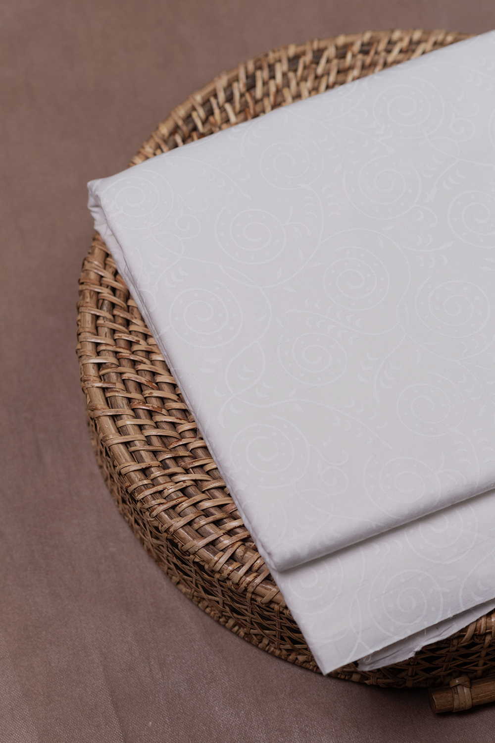 Cluster Floral on Cream Sanganeri Cotton Fabric - Image 2