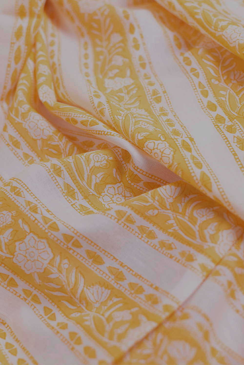 Sunshine Bloom Sanganeri Cotton Fabric - Image 2