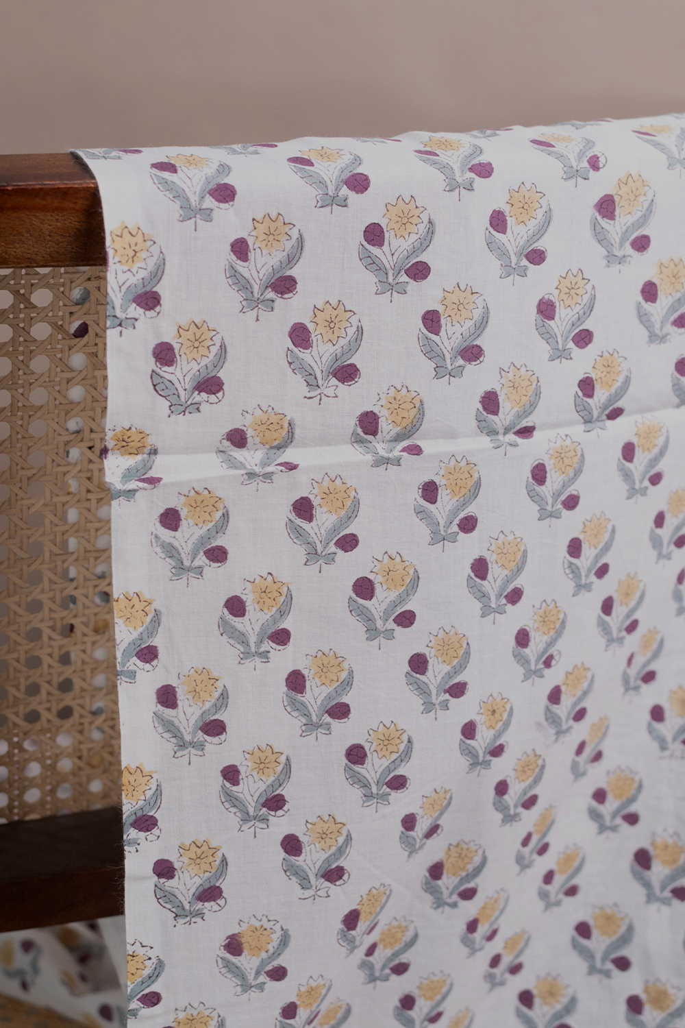 Sunberry Floral Sanganeri Cotton Fabric