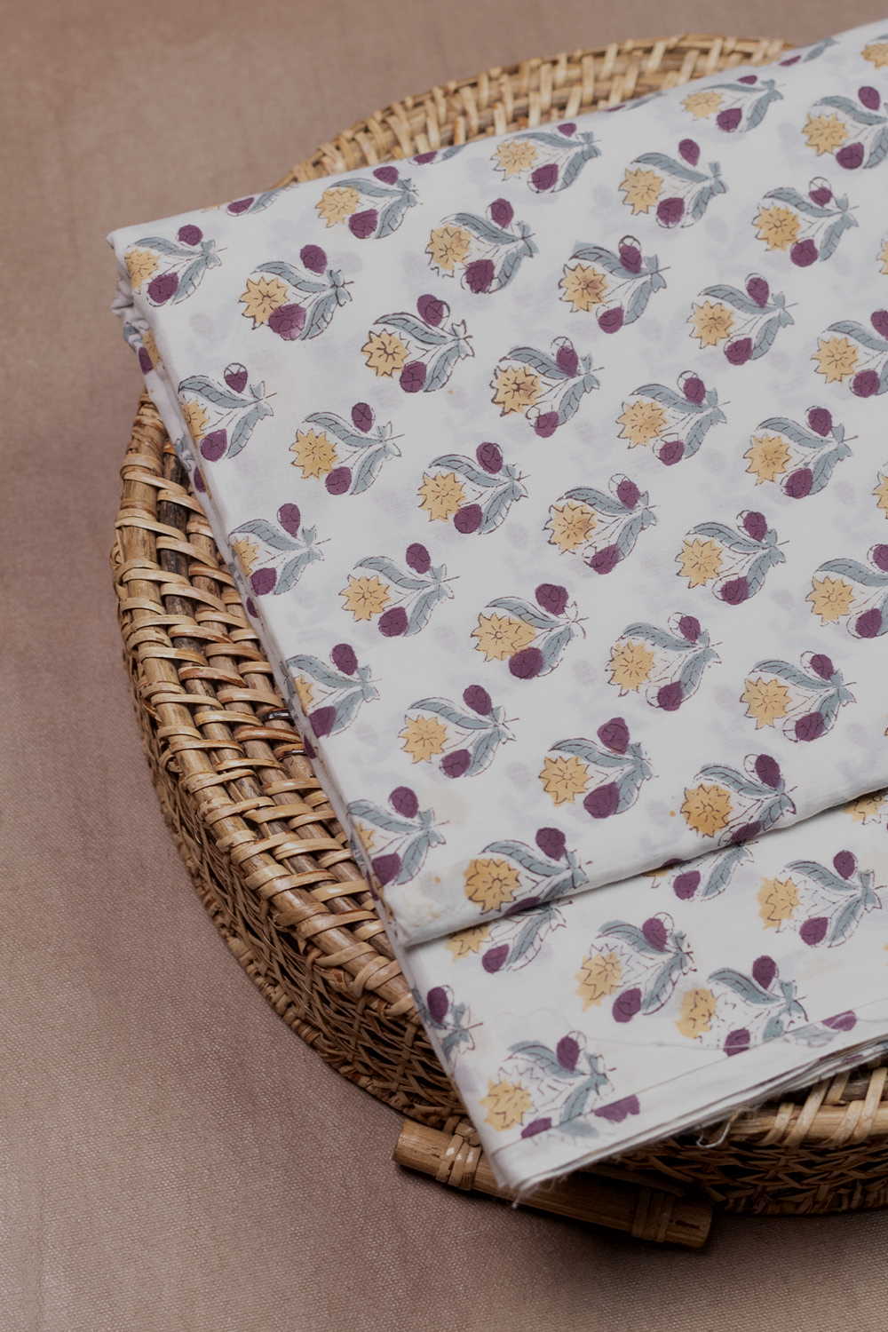 Sunberry Floral Sanganeri Cotton Fabric - Image 3