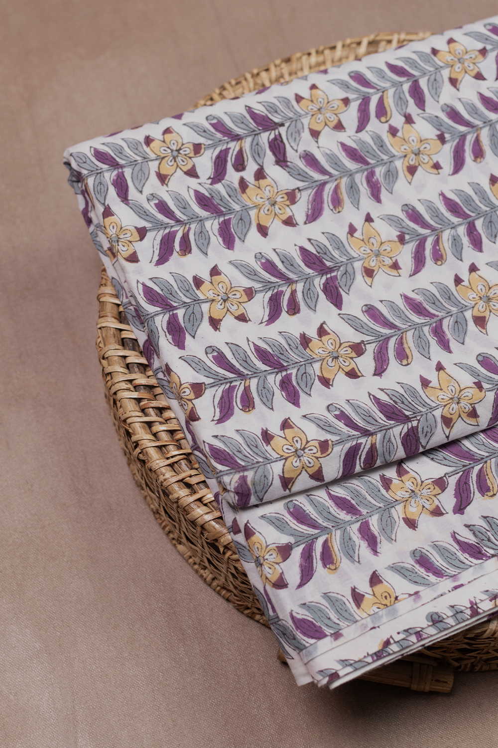Floral Symphony Sanganeri Cotton Fabric