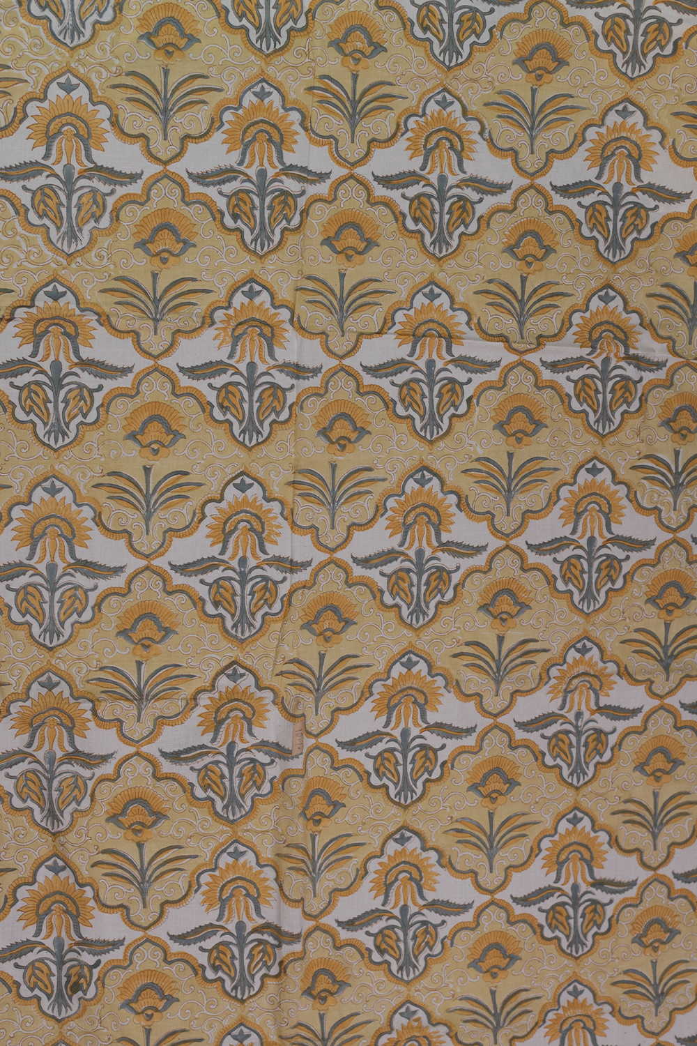 Amber Petal Dream Sanganeri Cotton Fabric - Image 4