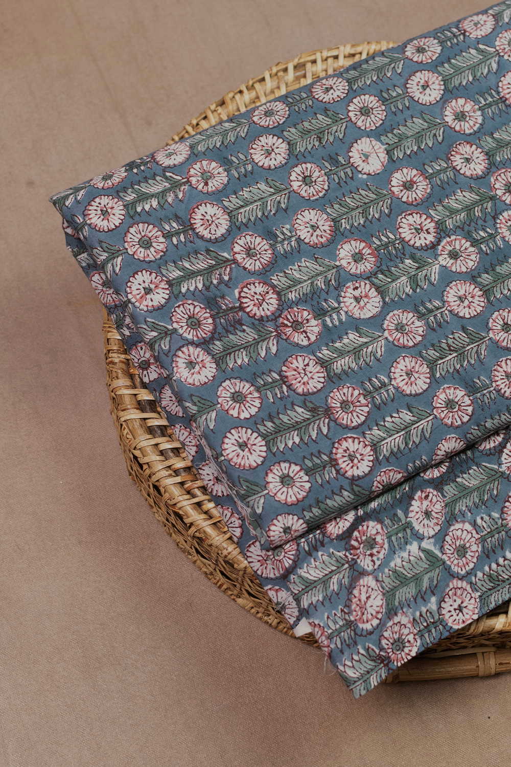 Floral Pattern Sanganeri Cotton Fabric - Image 3