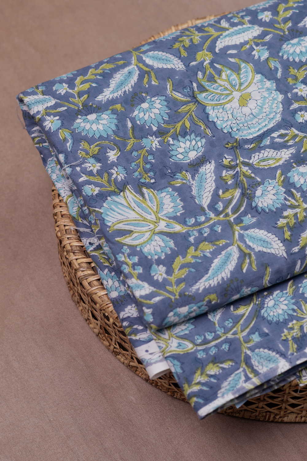 Floral Breeze Sanganeri Cotton Fabric - Image 3