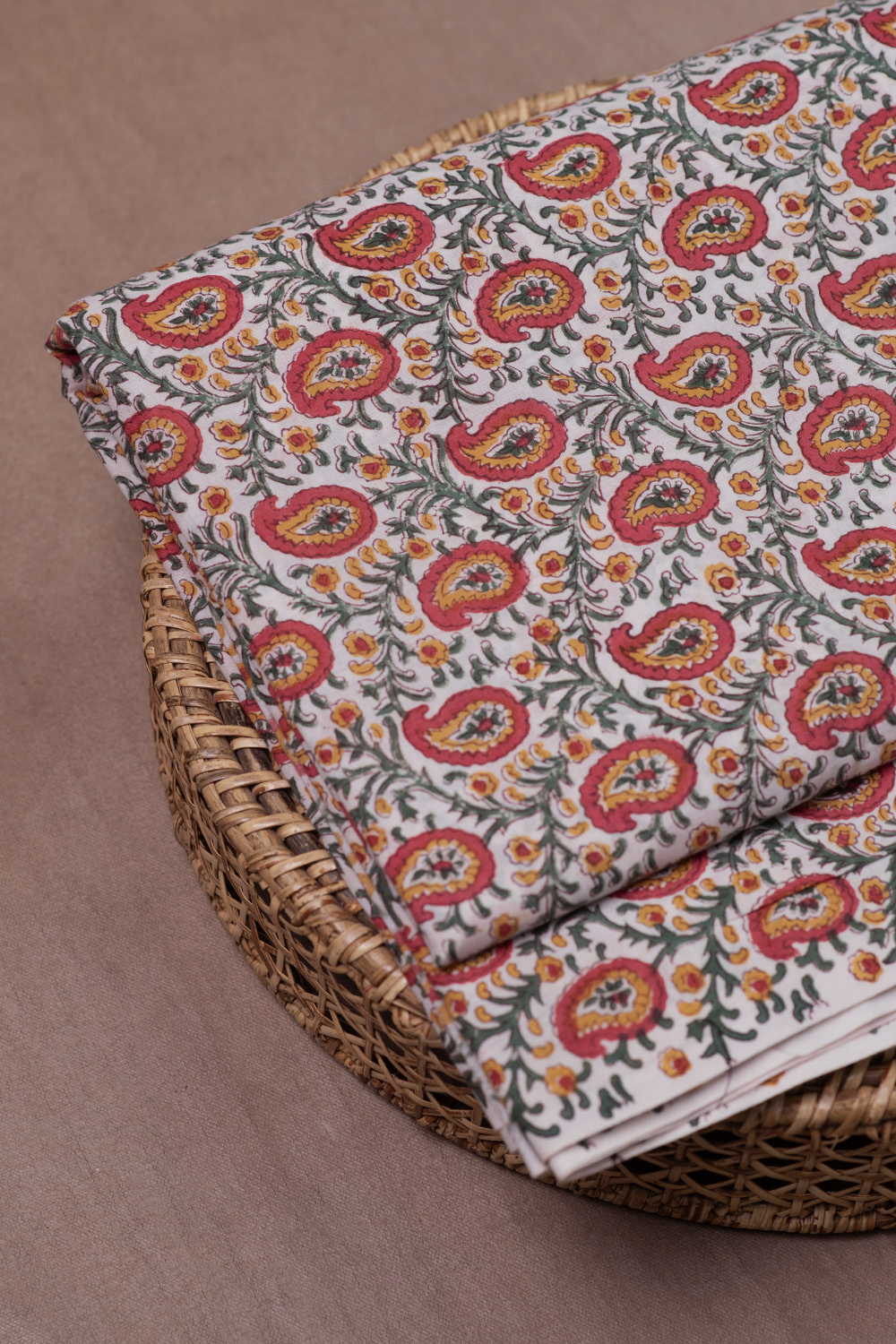 Paisley Floral Sanganeri Cotton Fabric