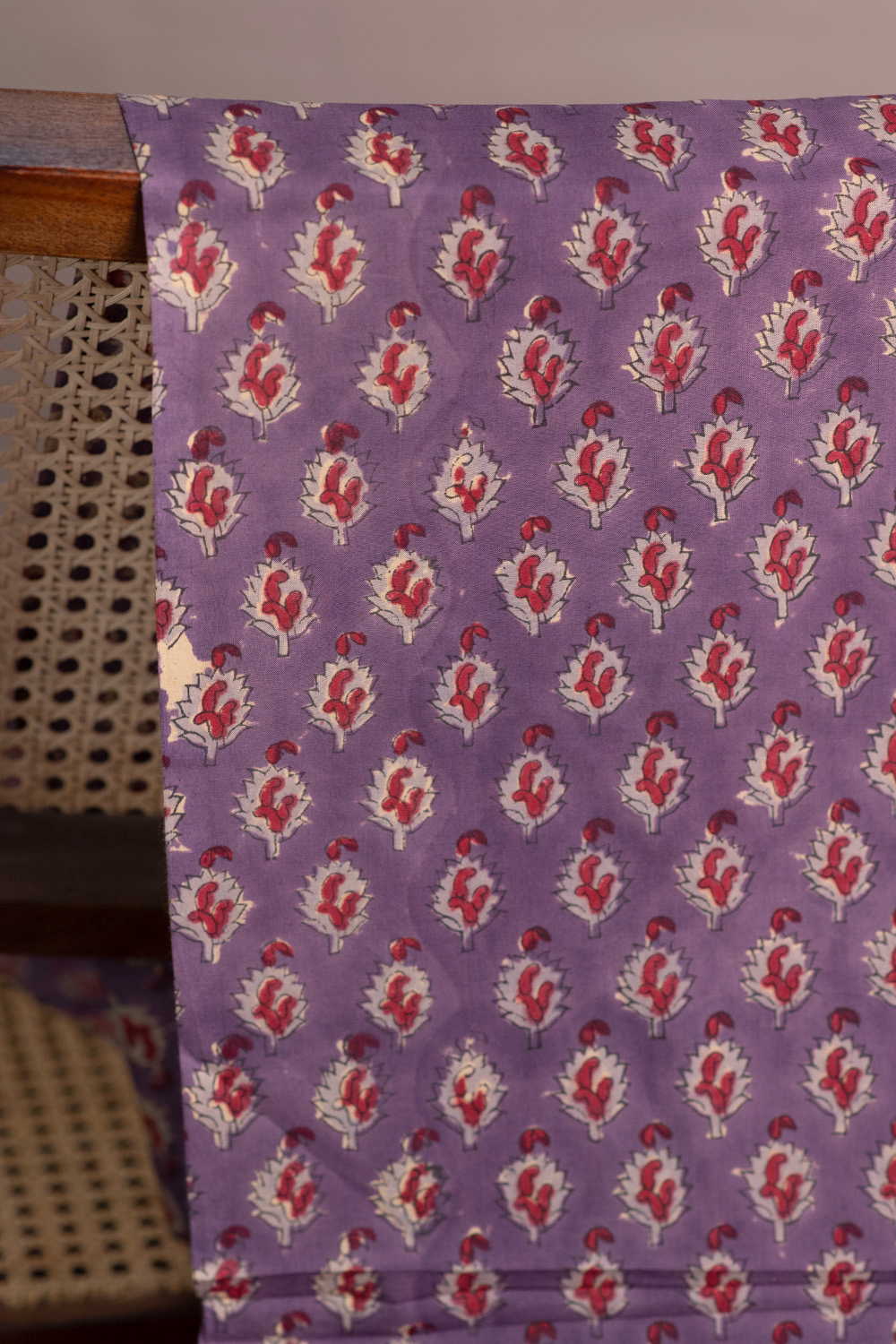Subdued Purple Sanganeri Cotton Fabric