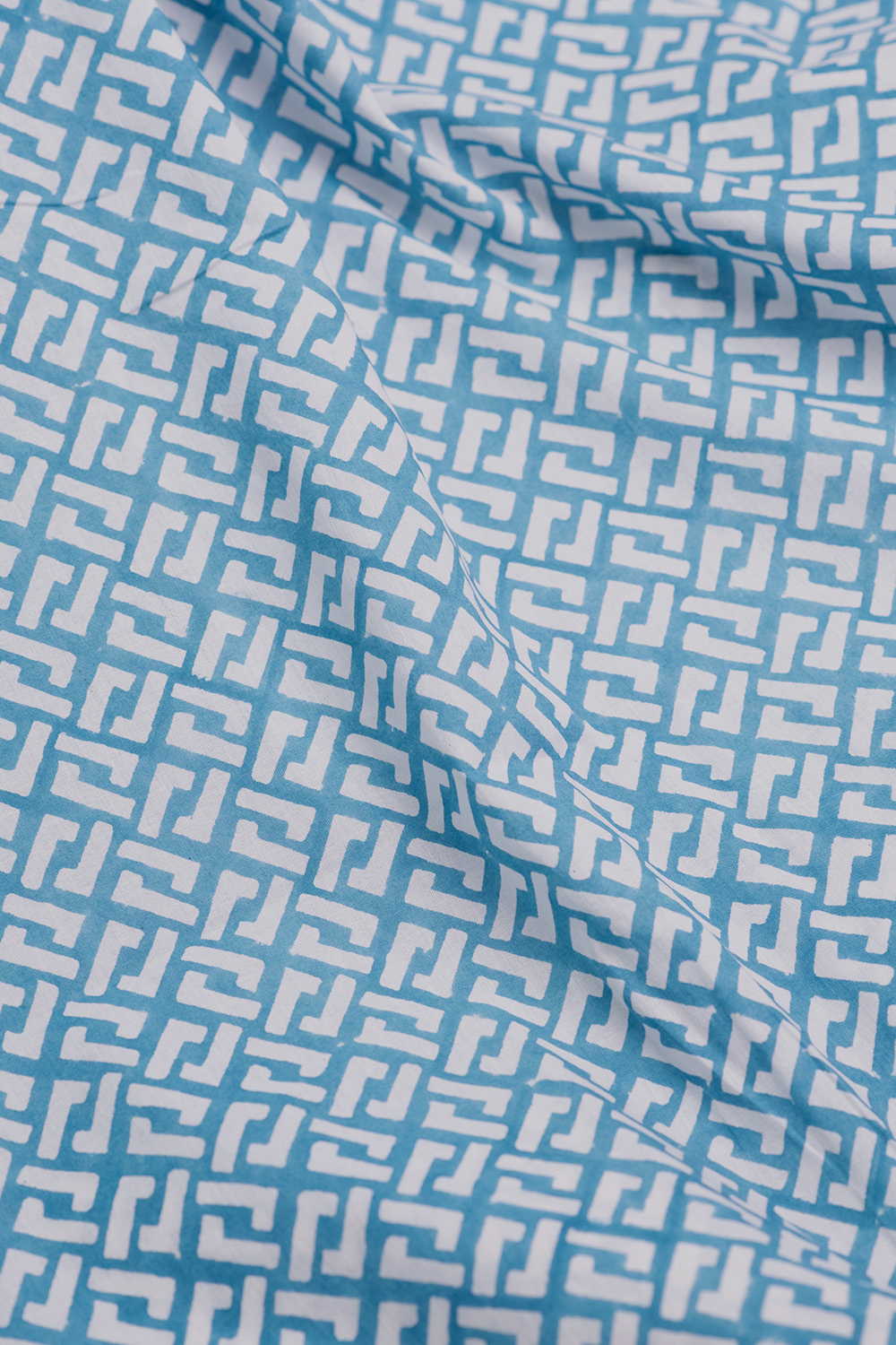 Blue Sanganeri Cotton Fabric - Image 3