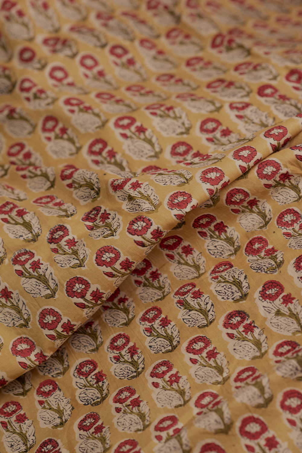Yellow Sanganeri Cotton Fabric - Image 3