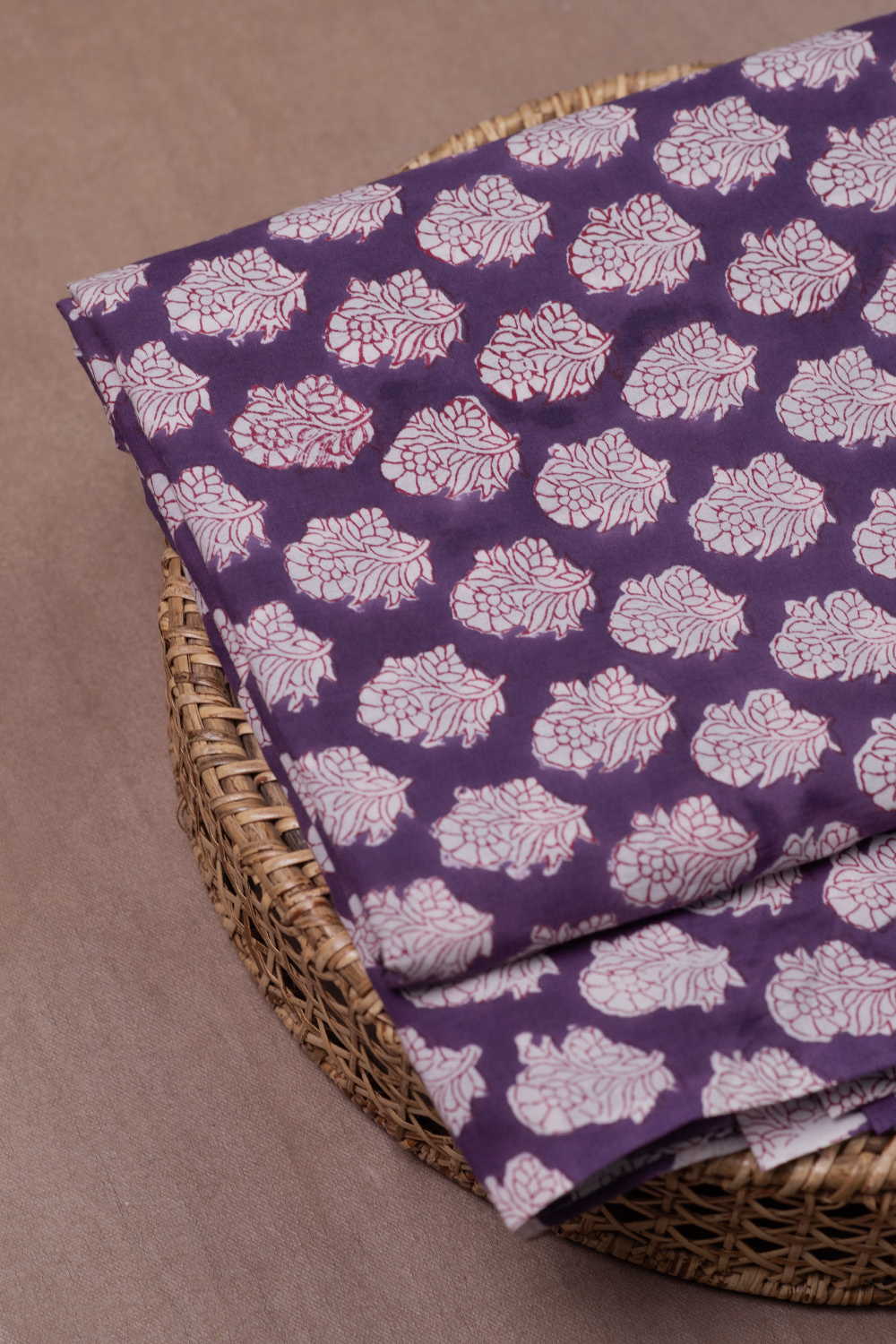 Poppy Purple Sanganeri Cotton Fabric