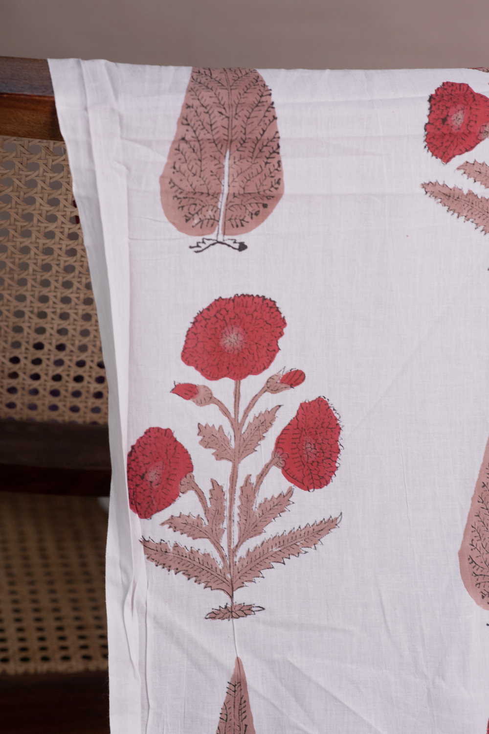 Off-White Sanganeri Cotton Fabric