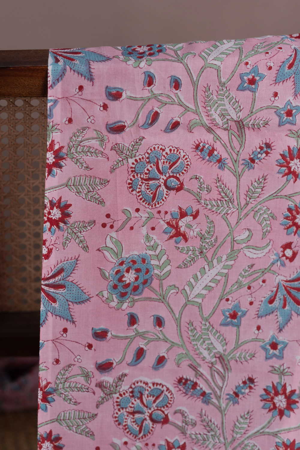 Blossom Meadow Sanganeri Cotton Fabric