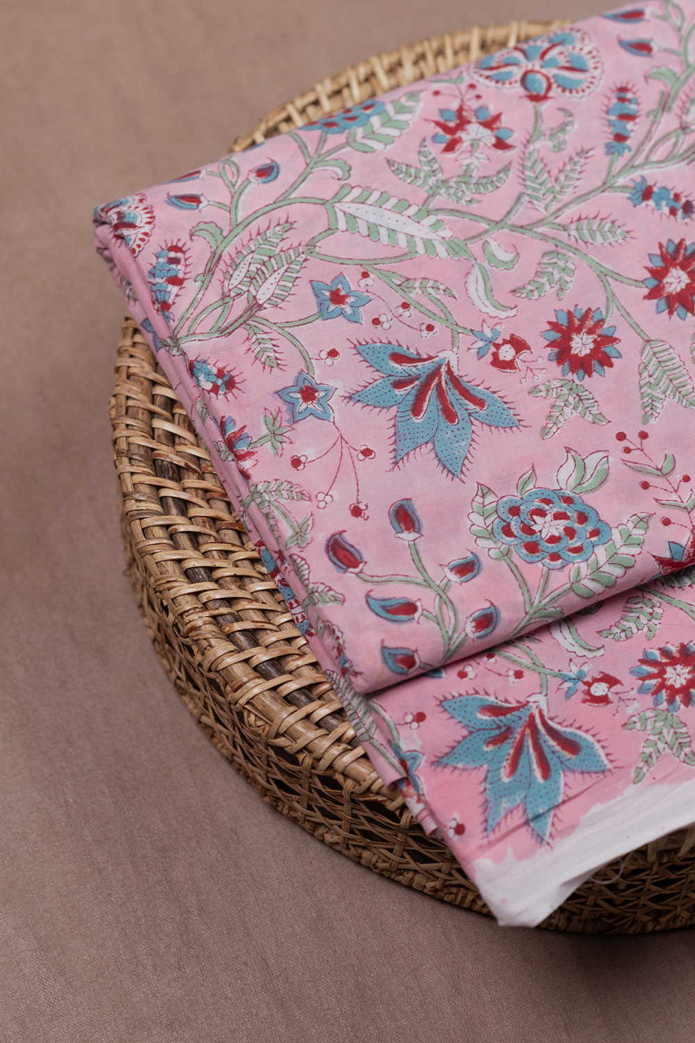Blossom Meadow Sanganeri Cotton Fabric - Image 2