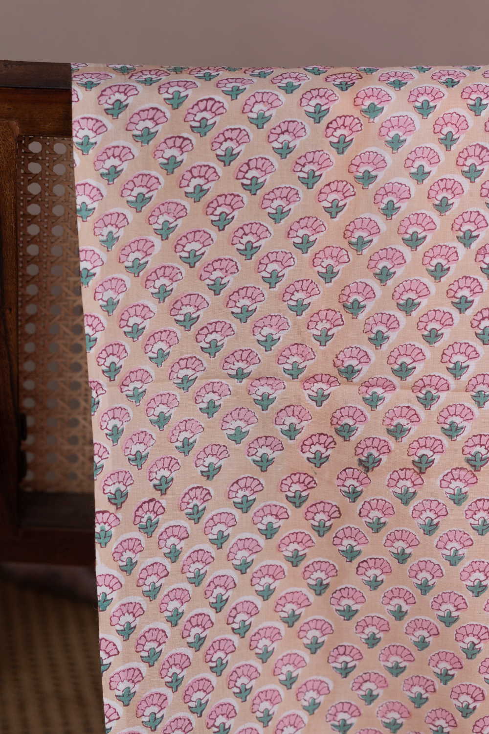 Mini Floral Meadow Sanganeri Cotton Fabric - Image 2
