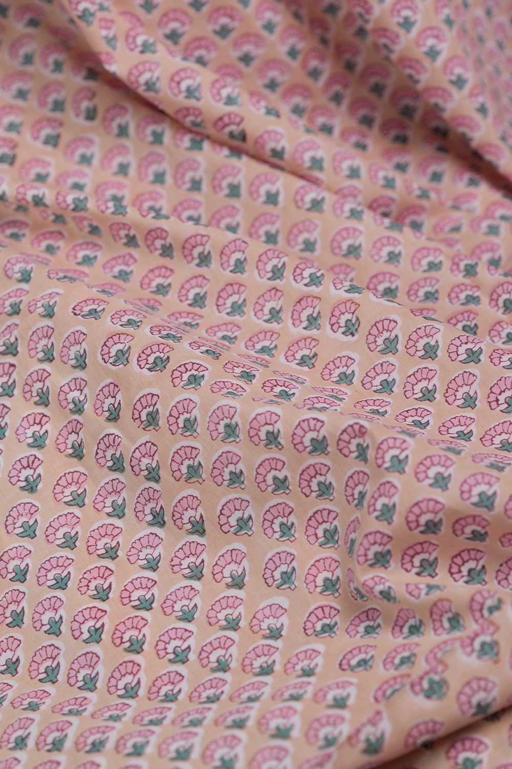 Mini Floral Meadow Sanganeri Cotton Fabric - Image 3