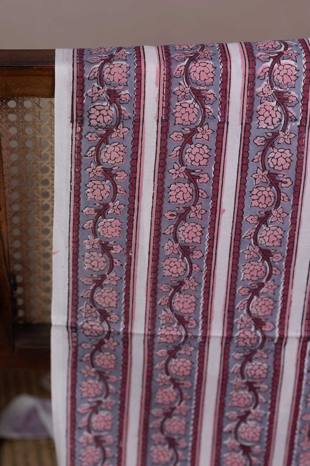 Floral Flow Sanganeri Cotton Fabric - Image 2