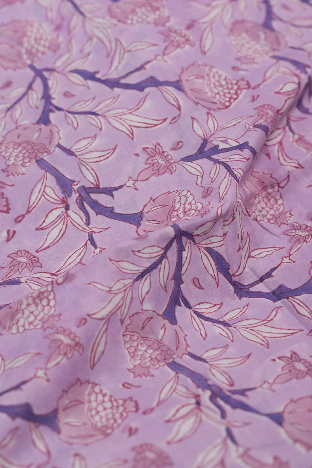 Soft Pink with Floral Sanganeri Cotton Fabric - Image 3