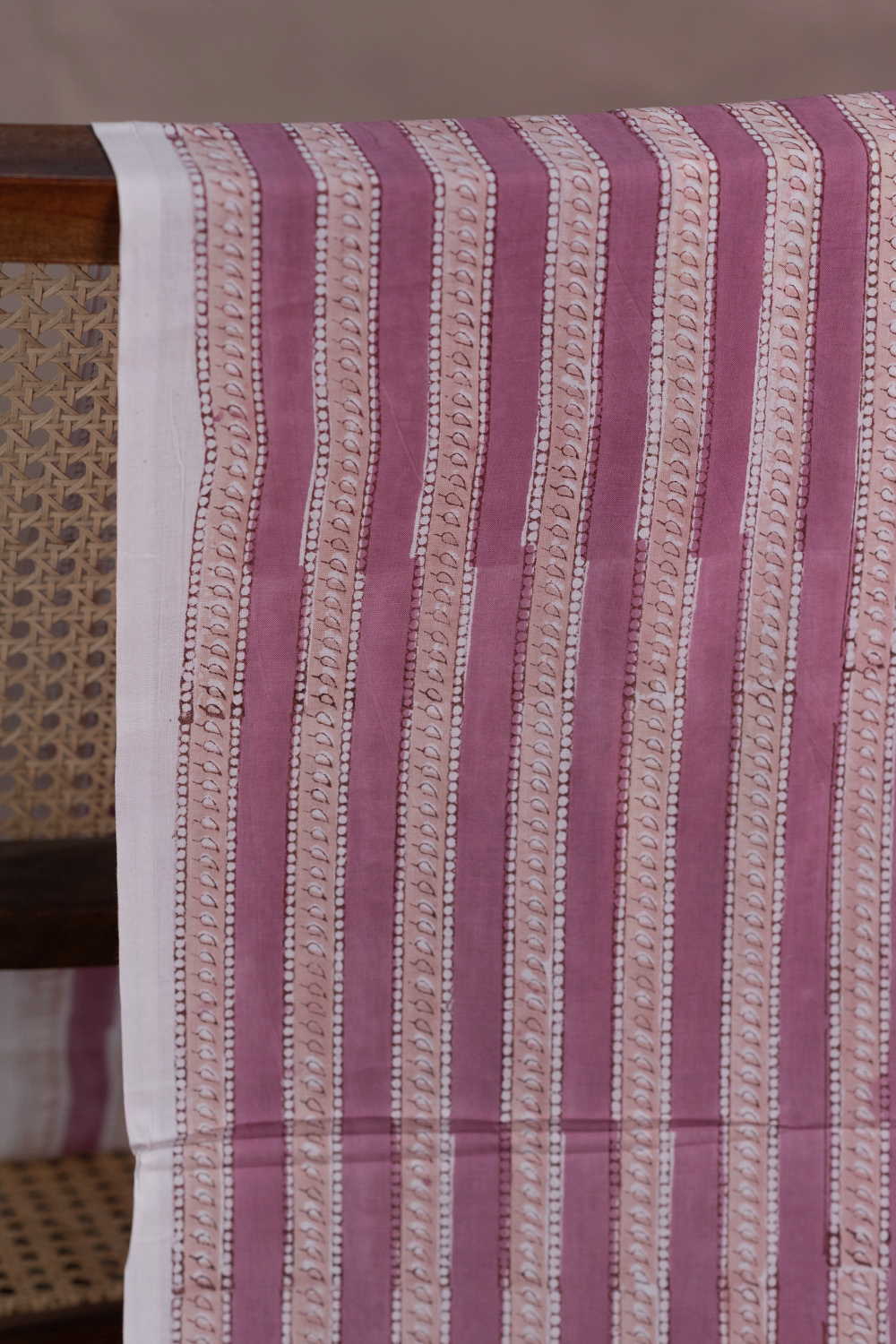 Soft Rose Line Sanganeri Cotton Fabric - Image 2