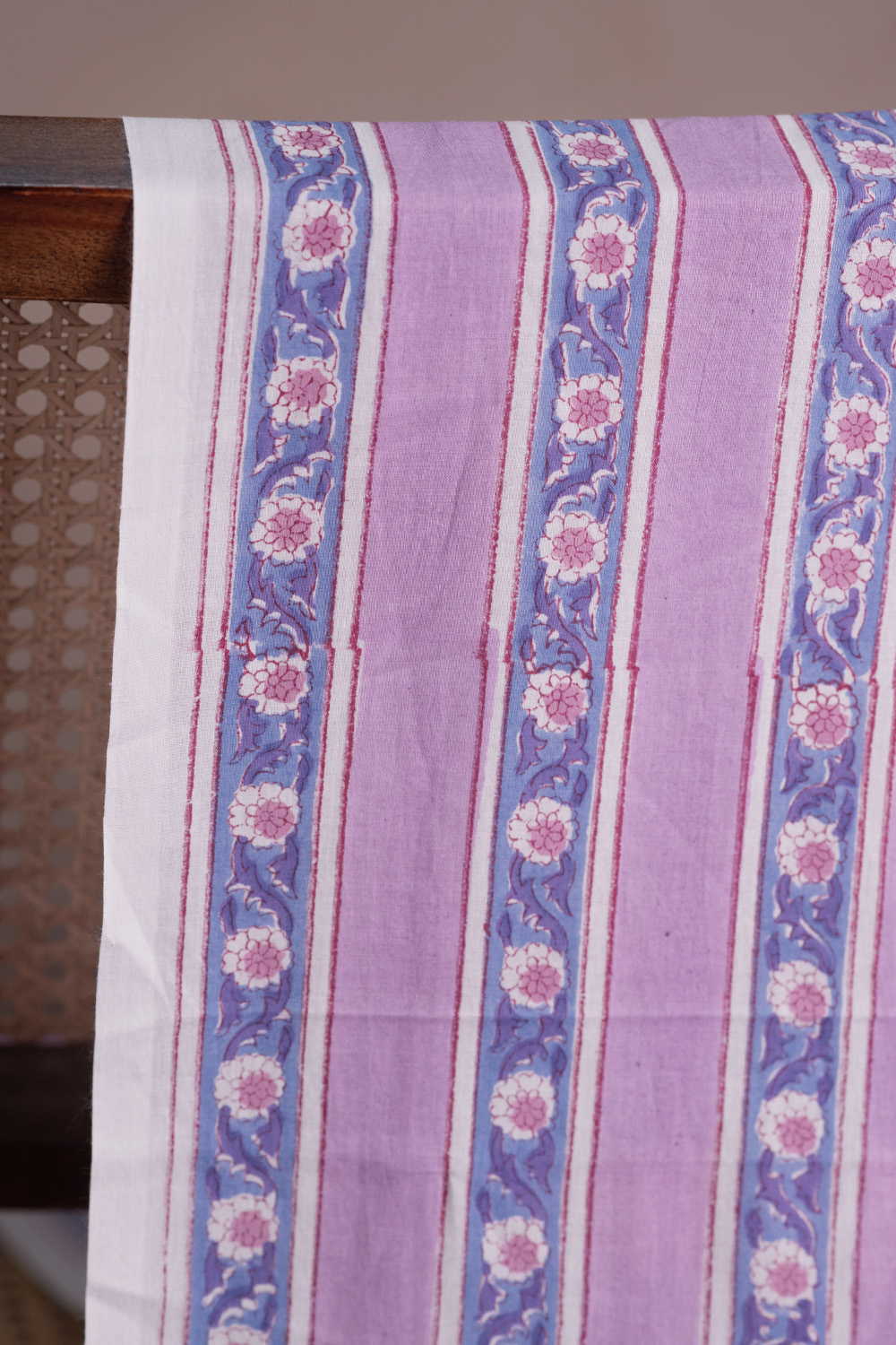 Harmony Flow - Purple Sanganeri Cotton Fabric
