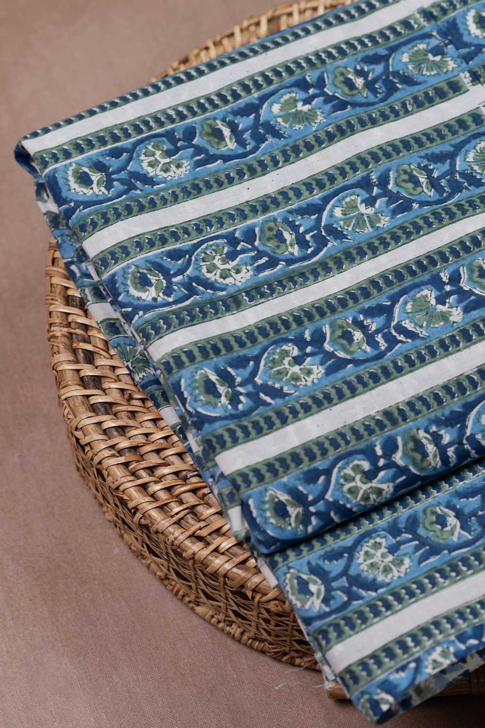 Running Blooms Sanganeri Cotton Fabric