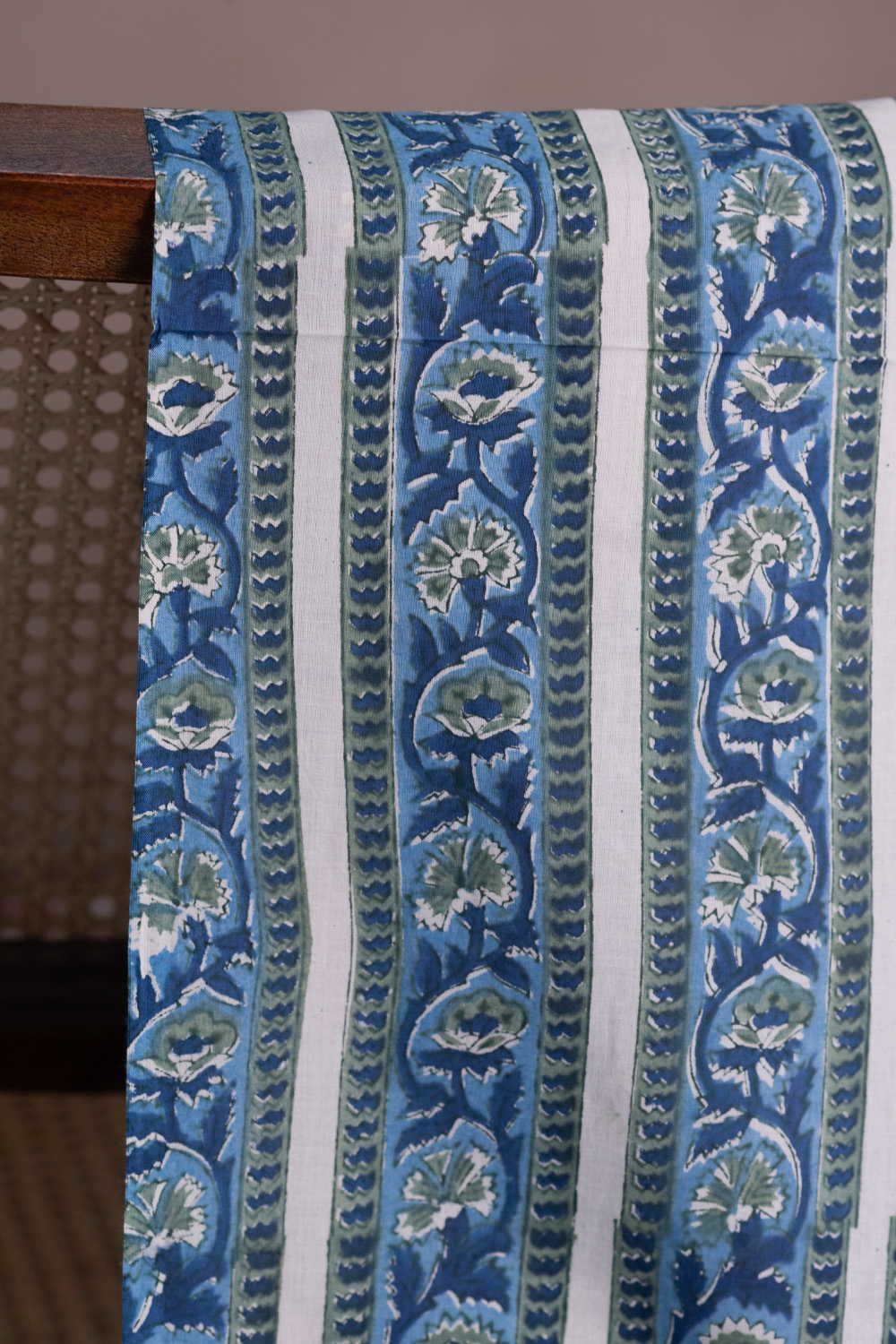 Running Blooms Sanganeri Cotton Fabric - Image 2