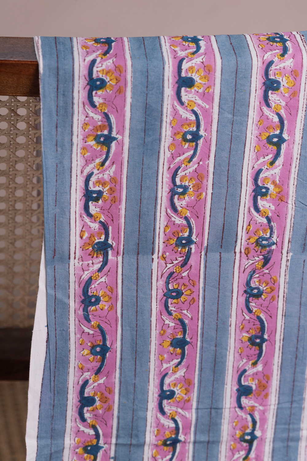 Blossom Stream Sanganeri Cotton Fabric - Image 2