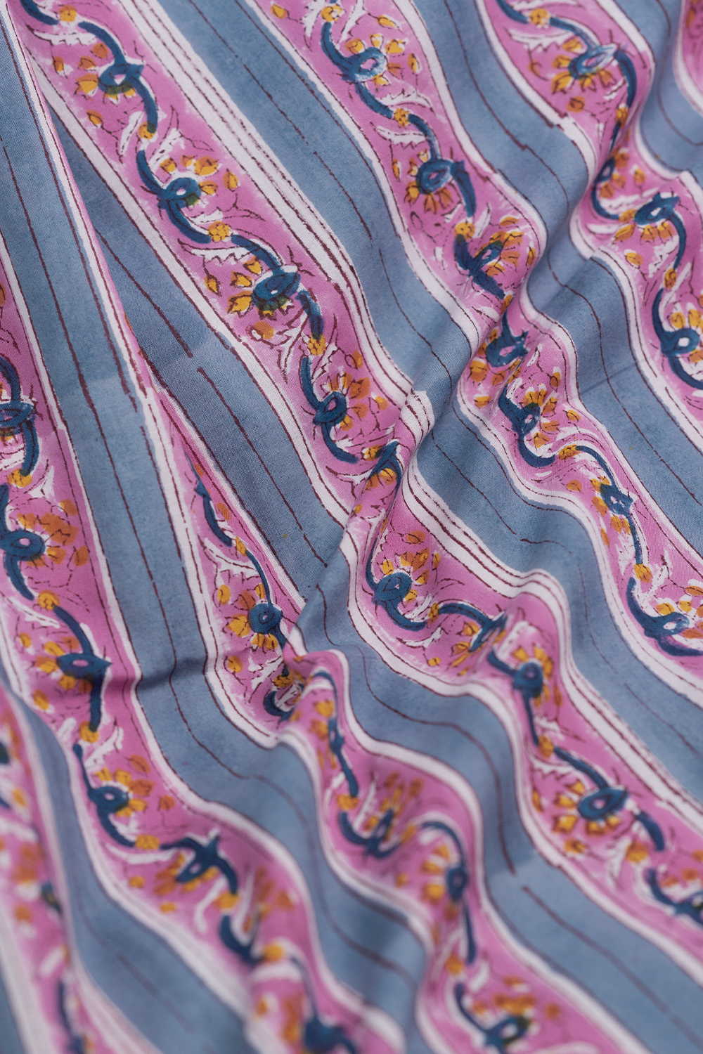 Blossom Stream Sanganeri Cotton Fabric - Image 3