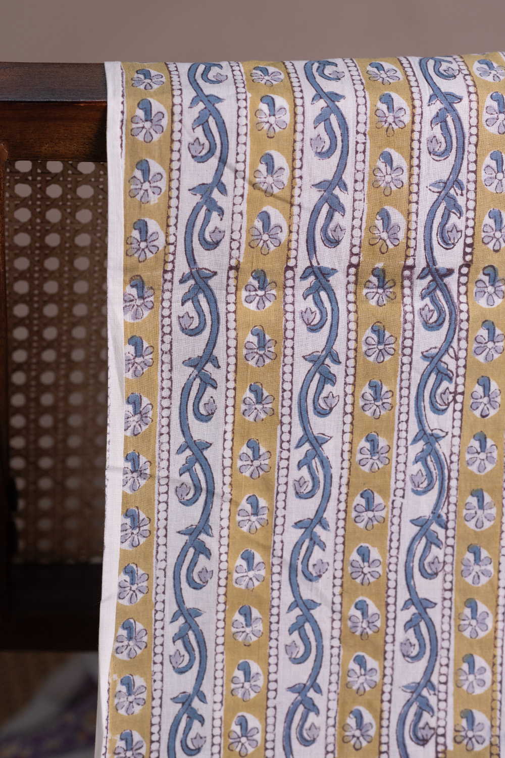 Floral Rhythm Sanganeri Cotton Fabric