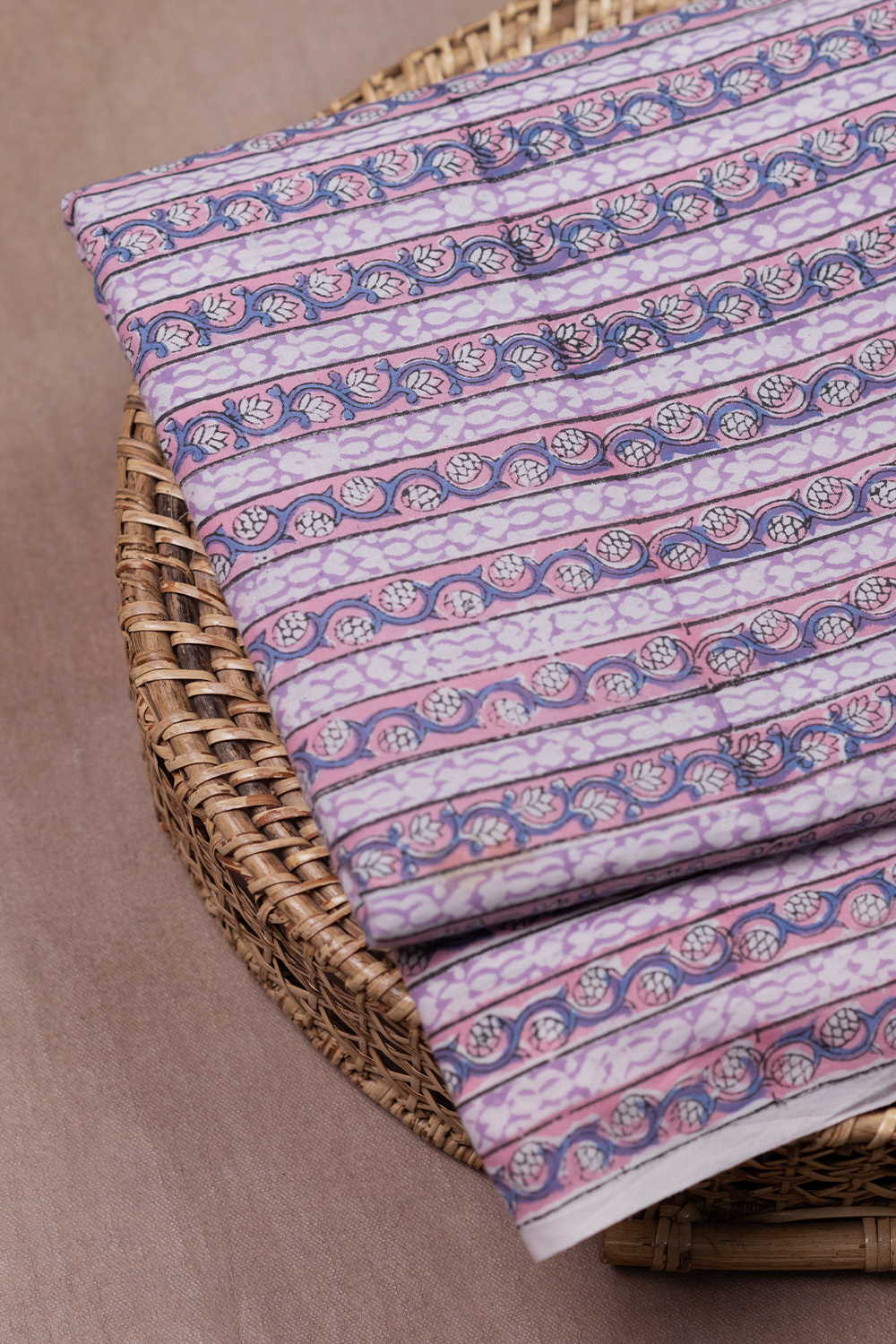 Everflow Blooms Sanganeri Cotton Fabric