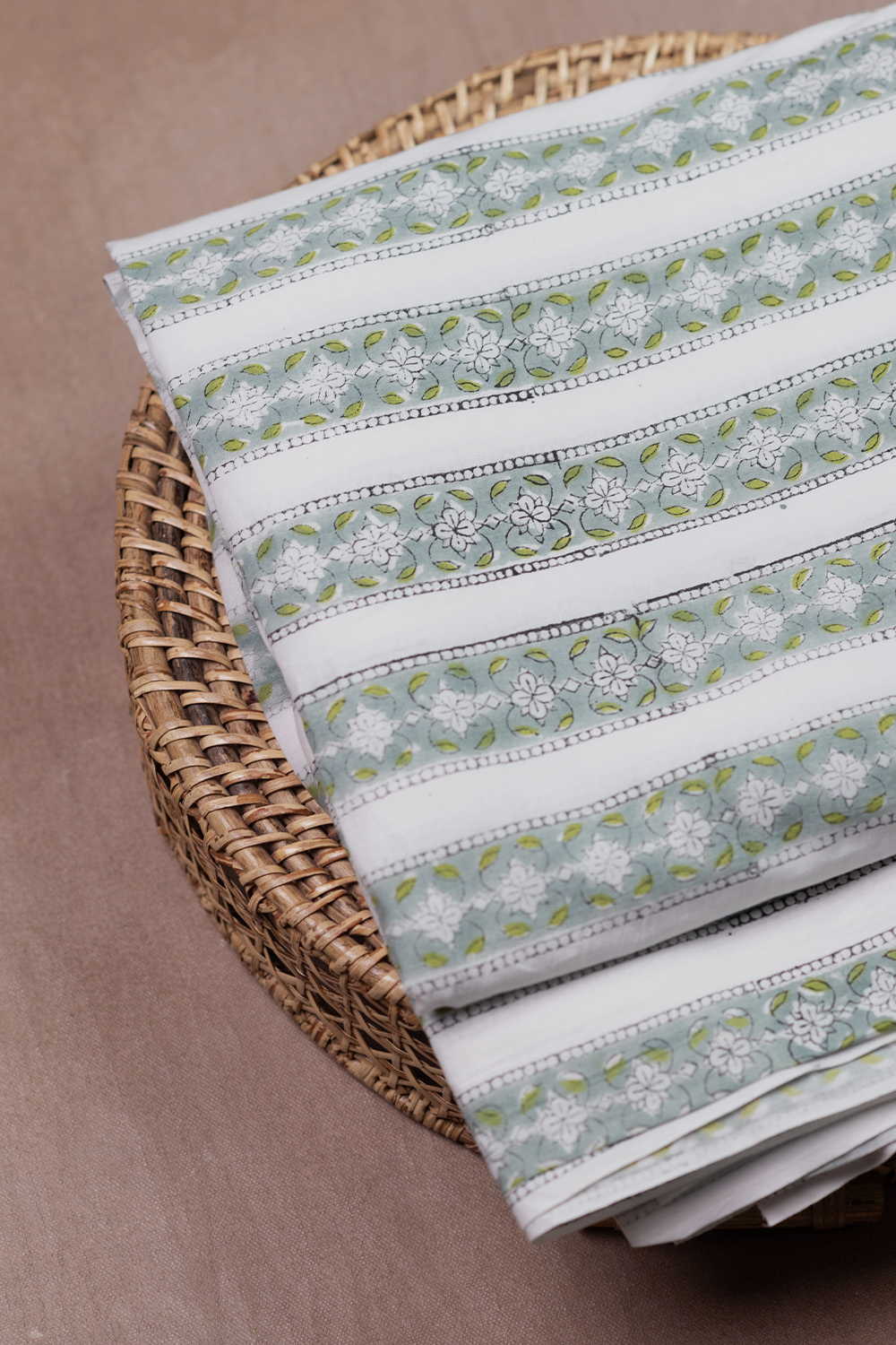 Petal Continuity Sanganeri Cotton Fabric