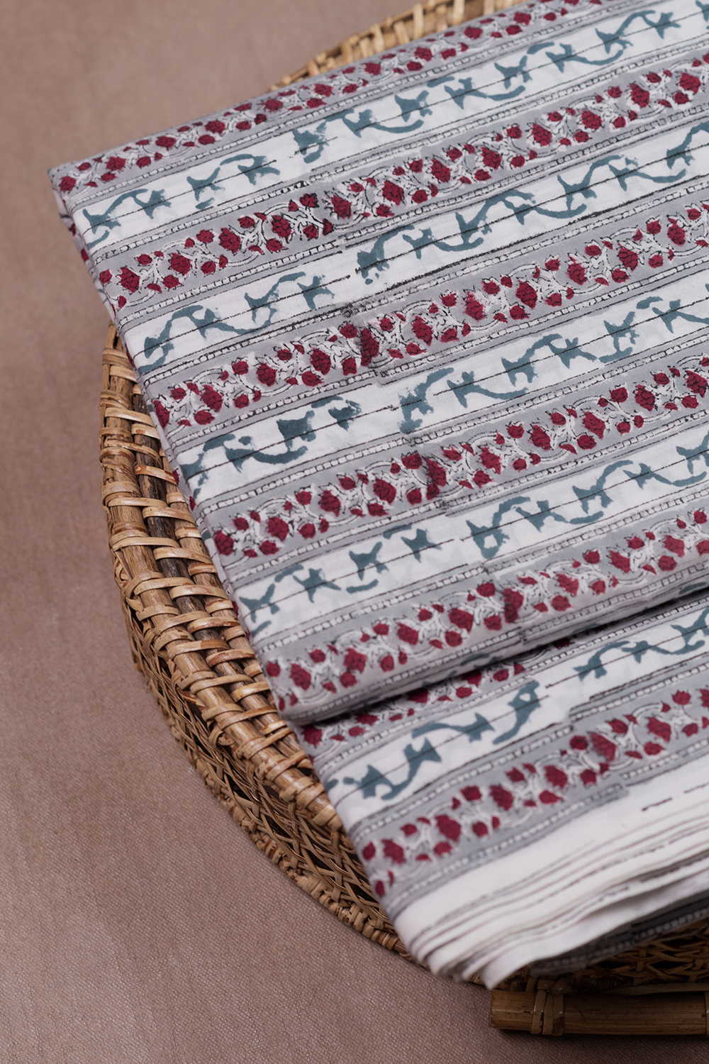 Floral Cadence Sanganeri Cotton Fabric - Image 2