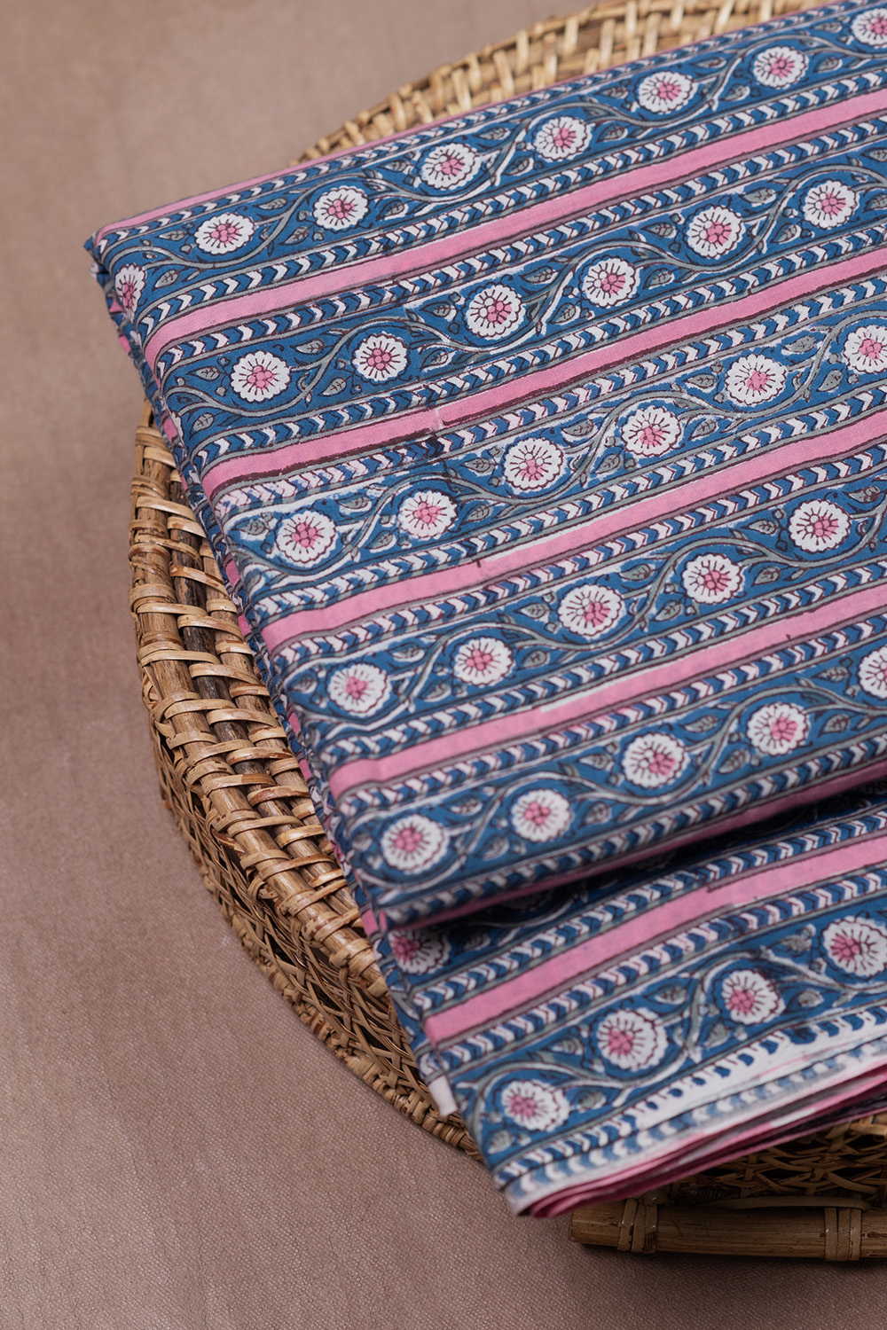 Blossom Flowline Sanganeri Cotton Fabric