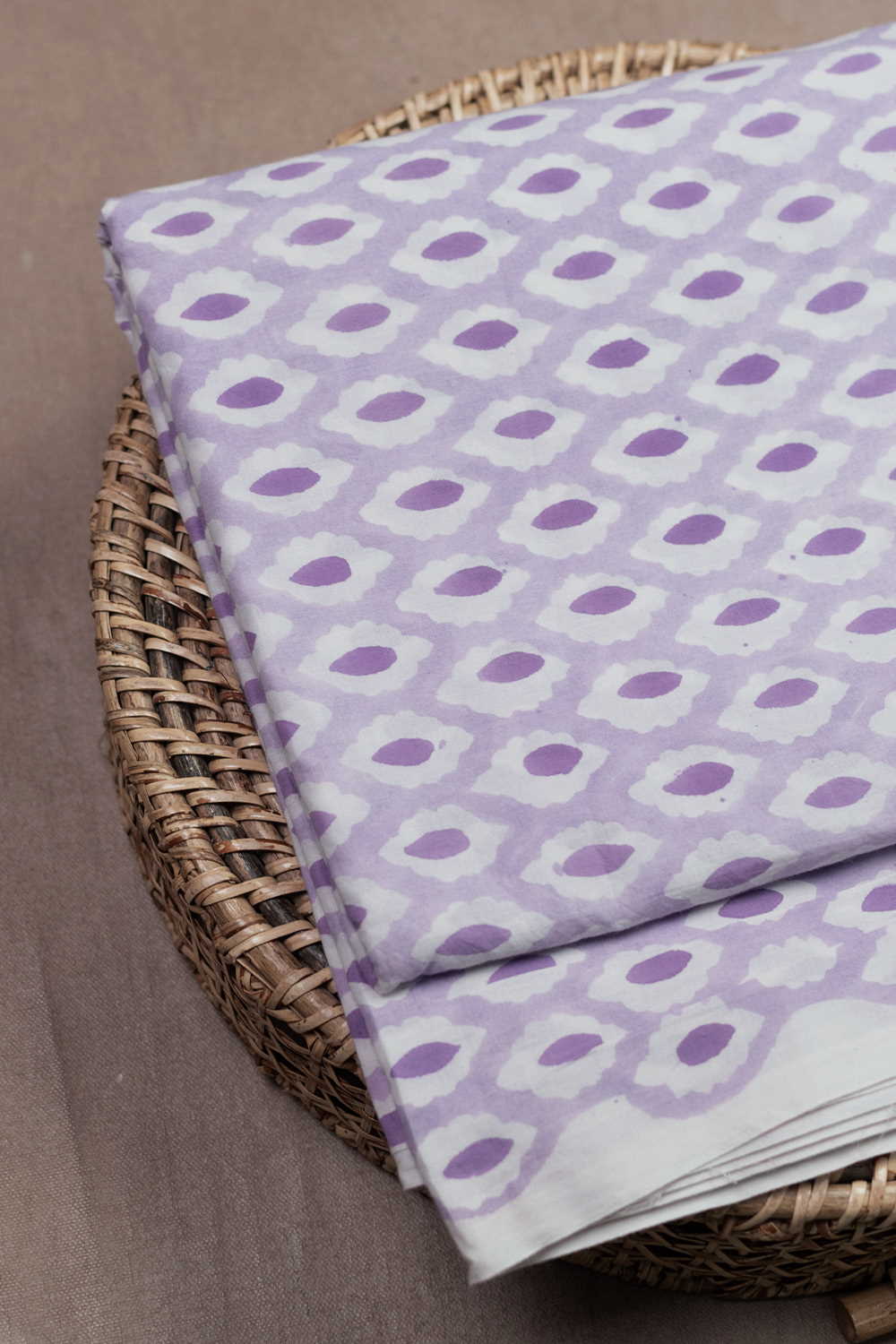 Light Purple Sanganeri Cotton Fabric