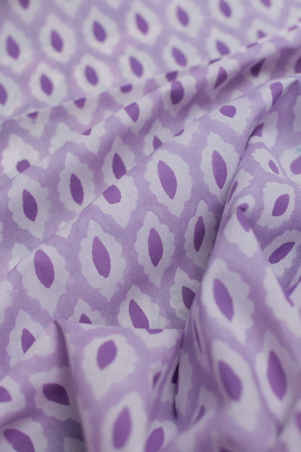 Light Purple Sanganeri Cotton Fabric - Image 2