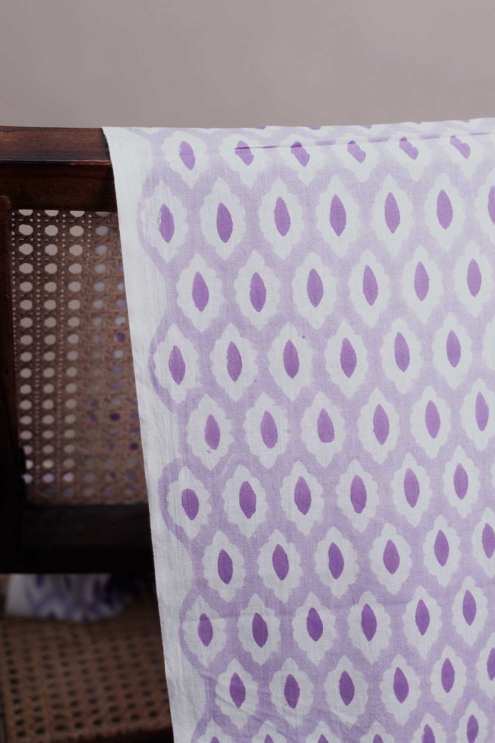 Light Purple Sanganeri Cotton Fabric - Image 3