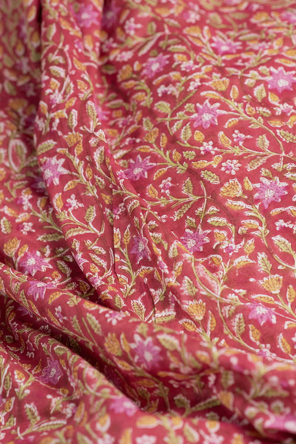 Garden Meadow Sanganeri Mul Cotton Fabric - Image 3