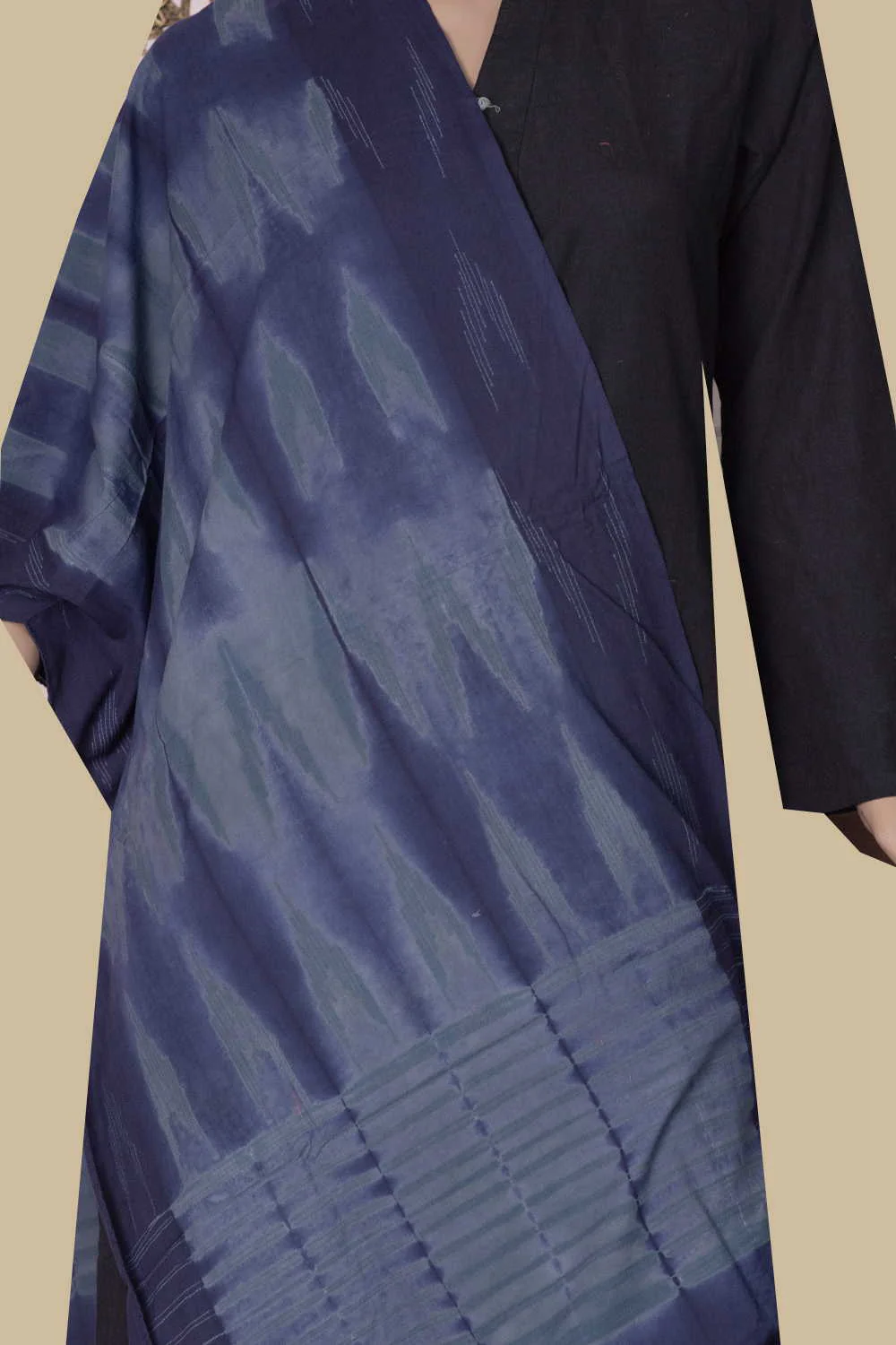 Darker Blue Shibori Cotton Stole