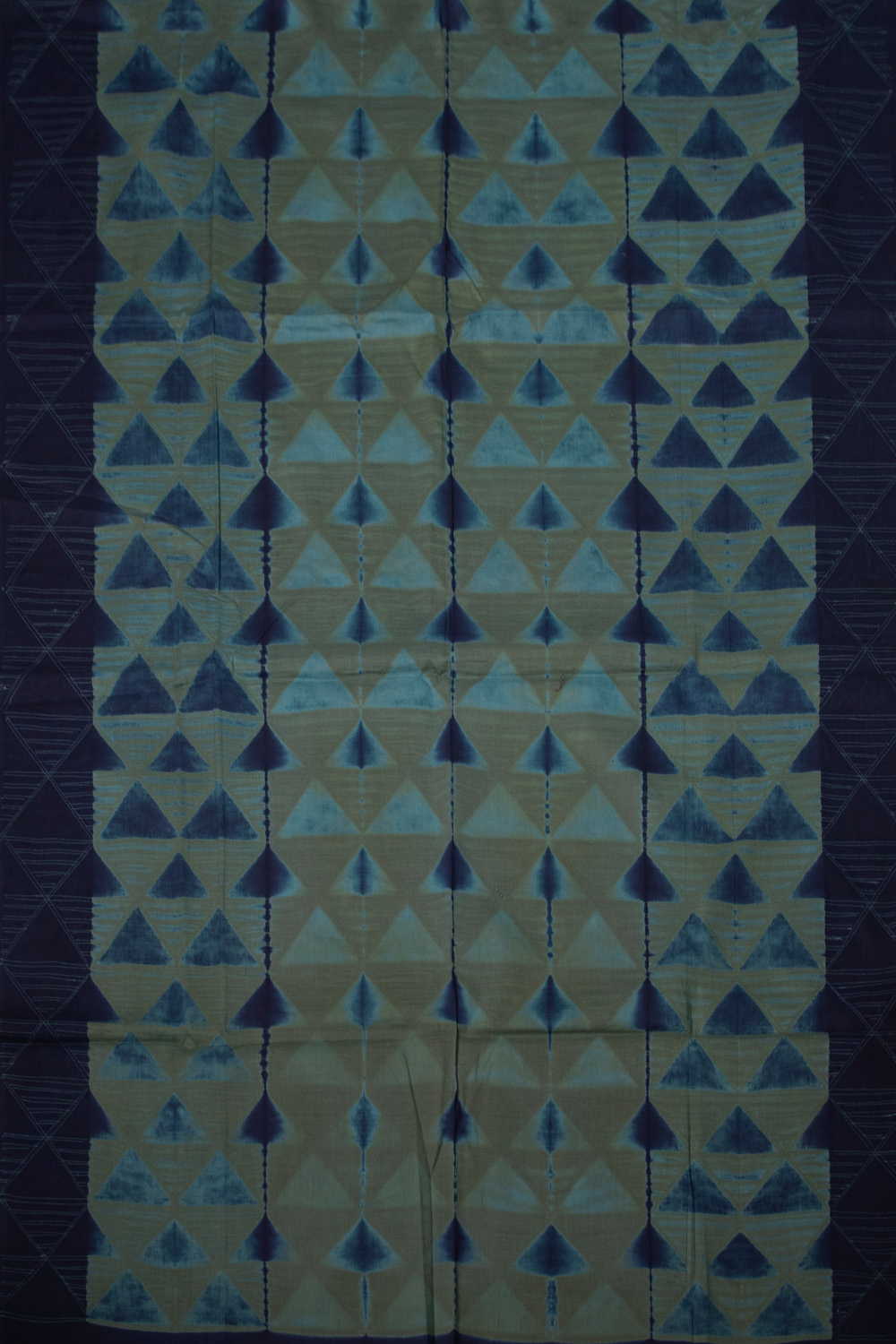 Angular Butta - Green with Blue Shibori Kurta Fabric - Image 3