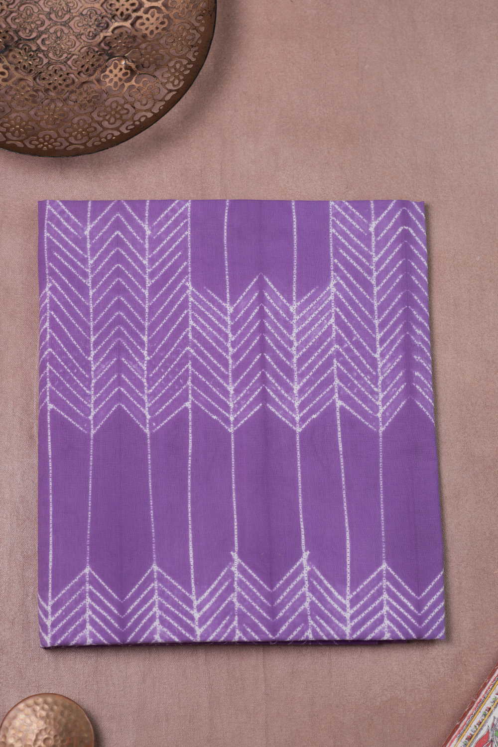 Lavender - Arrow Pattern Shibori Kurta Fabric - Image 2