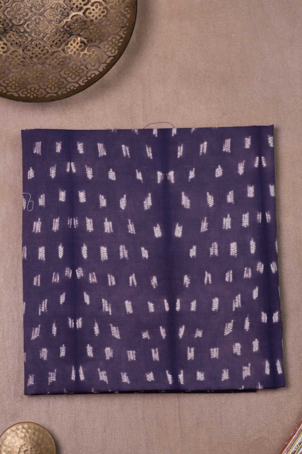 Cream Buttas on Purple Shade Shibori Kurta Fabric