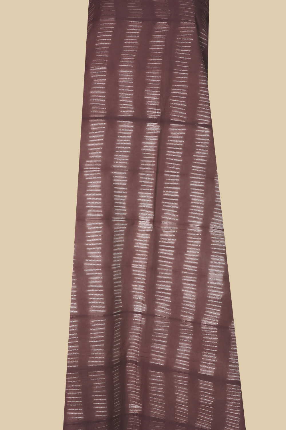 Rust Brown - Cream Motifs Shibori Kurta Fabric - Image 2
