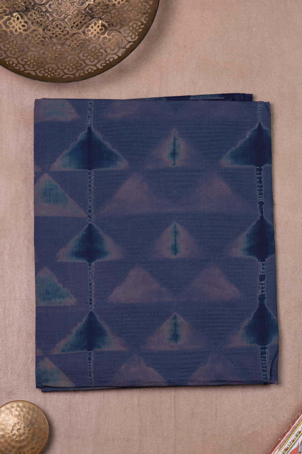 Mutted Blue - Shibori Kurta Fabric