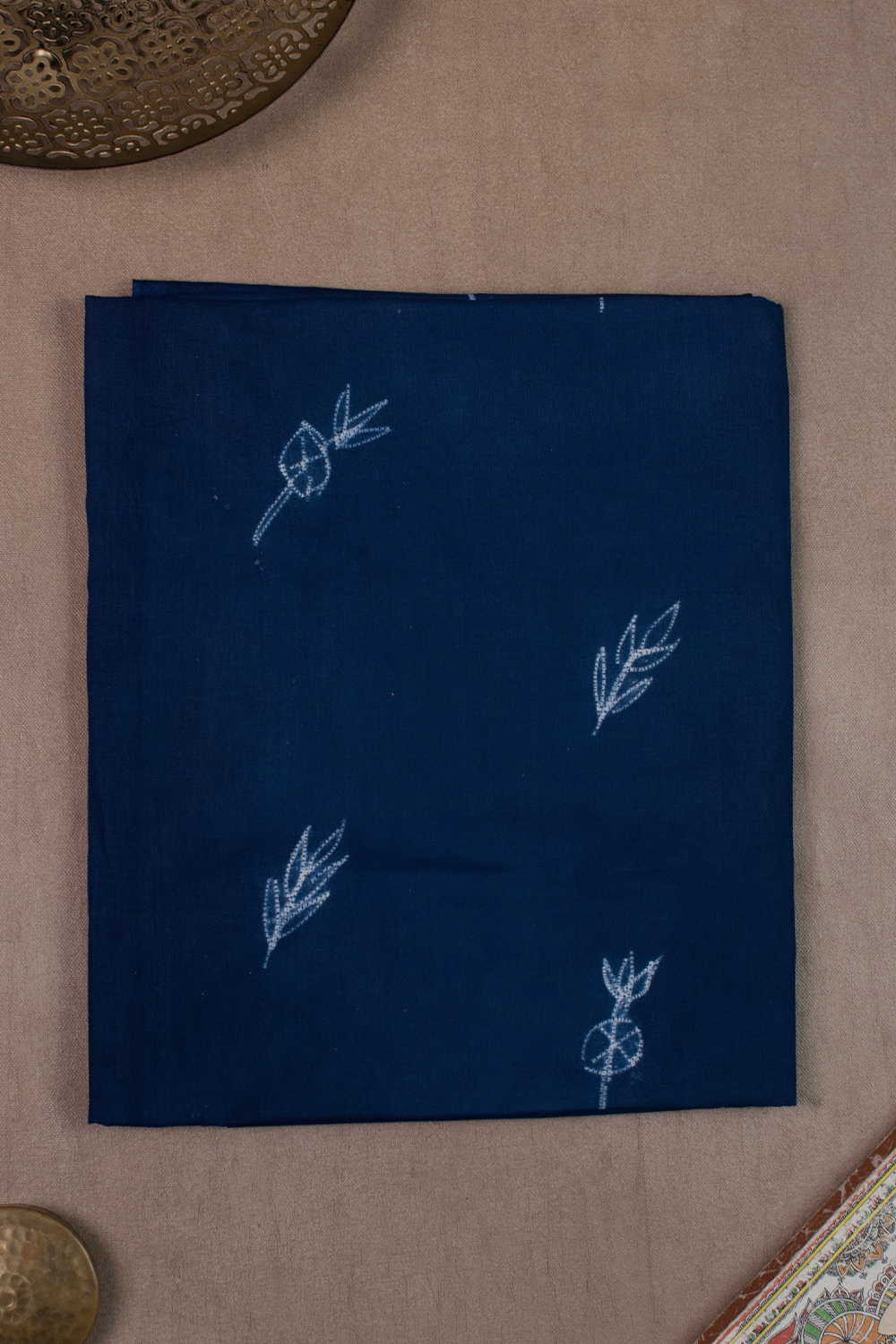 Deep Indigo Shibori Kurta Fabric