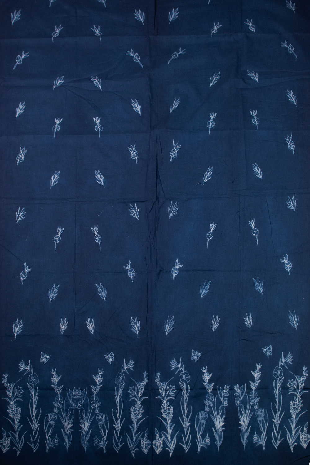 Deep Indigo Shibori Kurta Fabric - Image 3